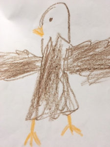 Drawing of a Bald Eagle made by a young Stony Brook camper