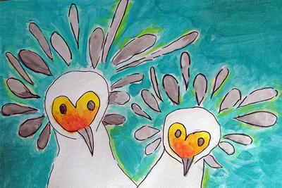 Bird 🐦 drawing  Art drawings for kids, Easy art for kids, Kids art  galleries