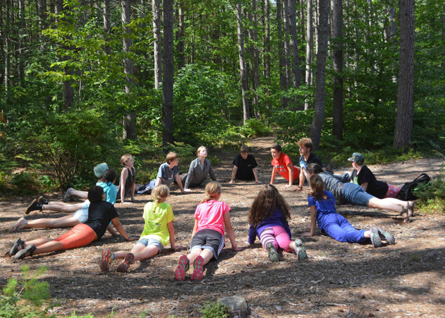 Group Yoga at Wildwood Overnight Camp