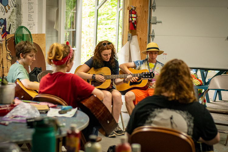 Singing "Take On Me" in the Arts & Crafts building