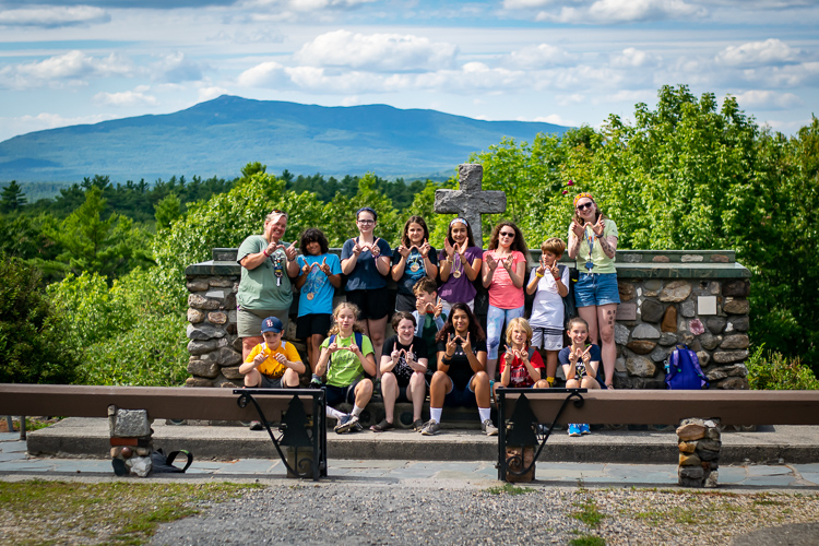 At Cathedral of the Pines with Mount Monadnock in the background