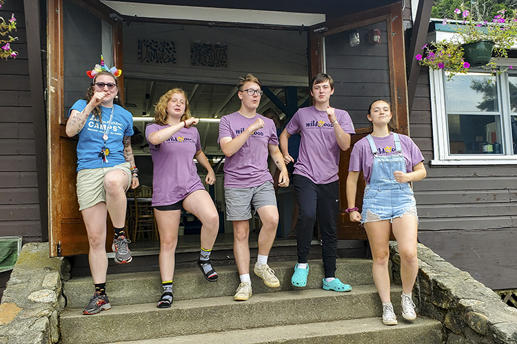 Teens Lead a Song and Dance Outside the Wildwood Dining Hall