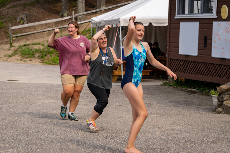 Cheryl and Sarah leading the Cotton-Eyed Joe dance party