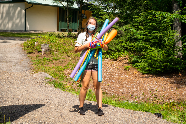 Gathering equipment for the Day Camp Olympics