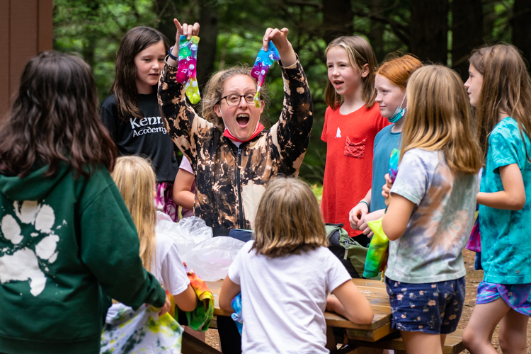 Carson unit did a "big reveal" of their amazing tie-dye creations