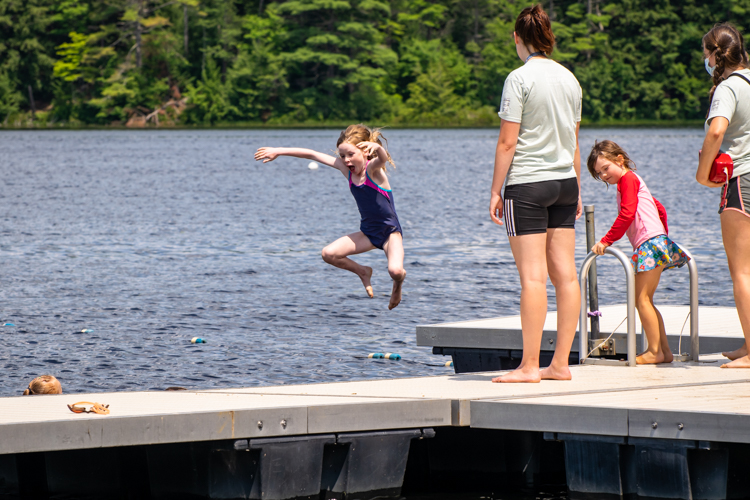 Day Campers love swimming at the waterfront