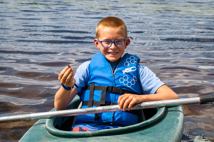 This camper found a cool snail in his kayak