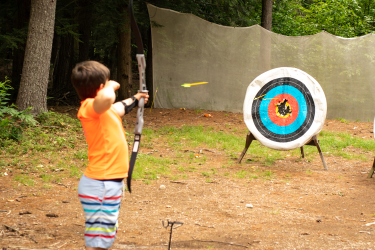 Honing our archery skills at the range