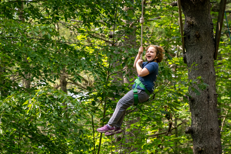 Big smiles on the zipline