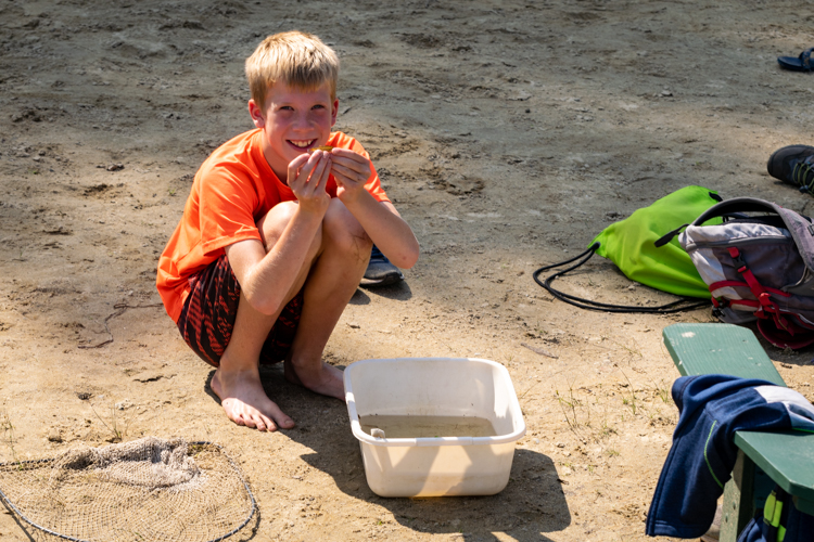 He found a fish during ponding!