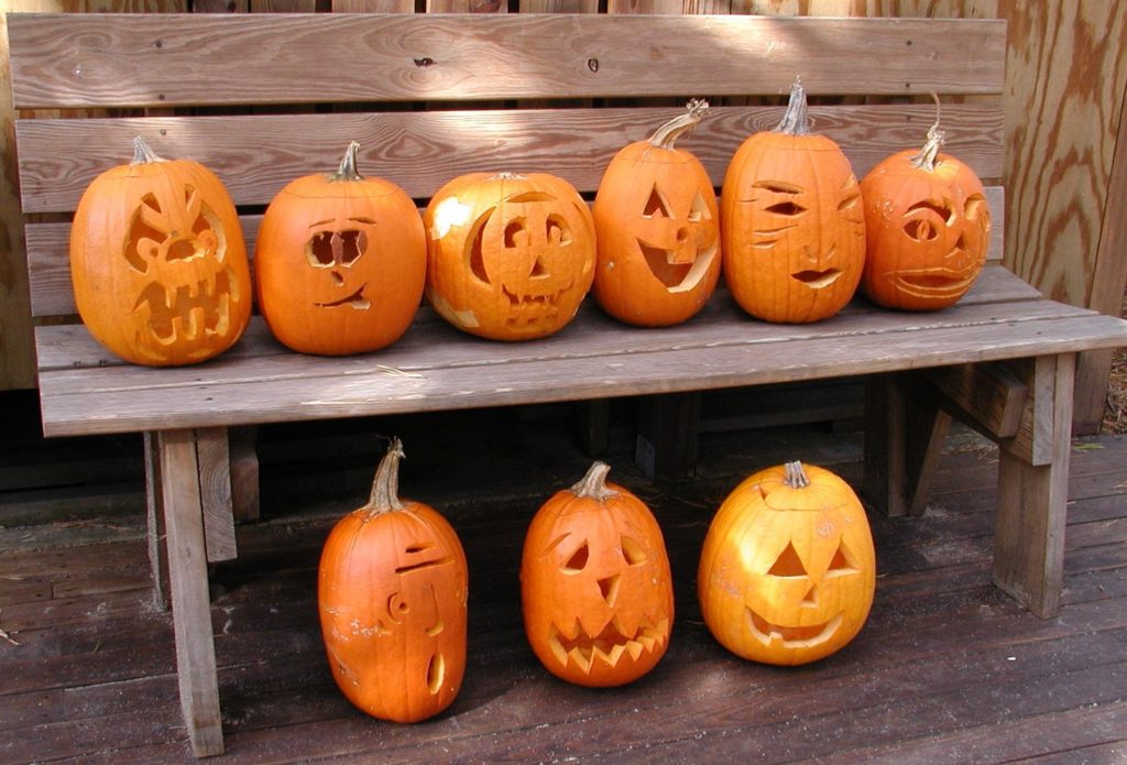 Spooky Jack-O-Lantern Pumpkins © Richard Johnson