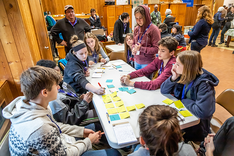 Youth participating in the climate summit.