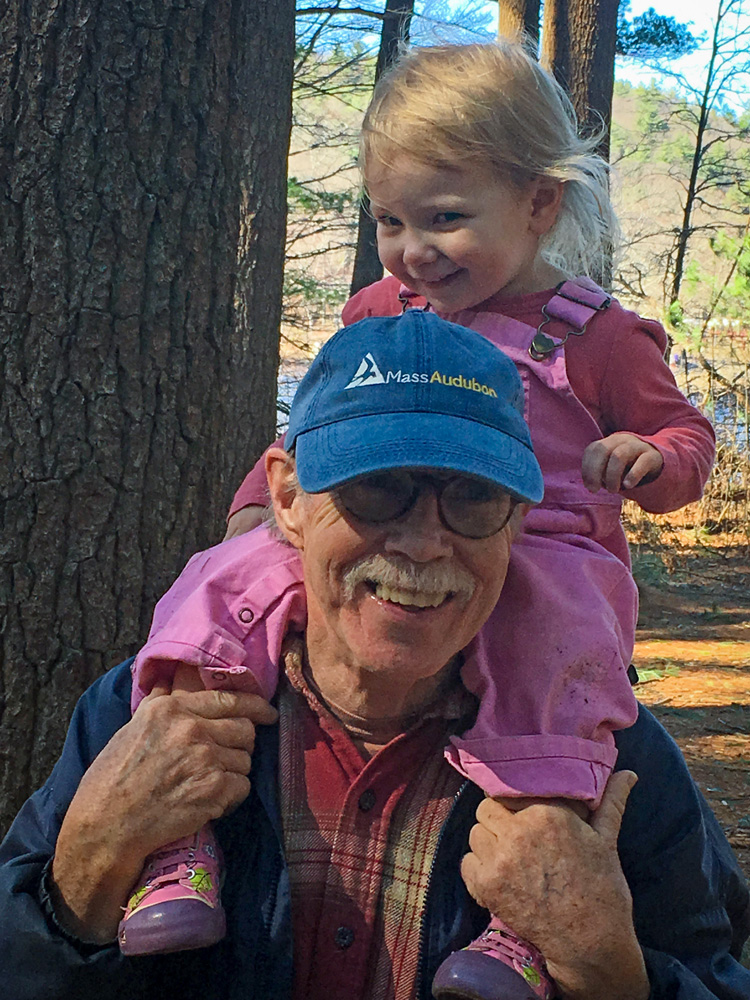 Otter Brown with his granddaughter Phoebe at Blue Hills