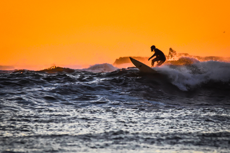 Surfing at Eastern Point © Amy Powers-Smith